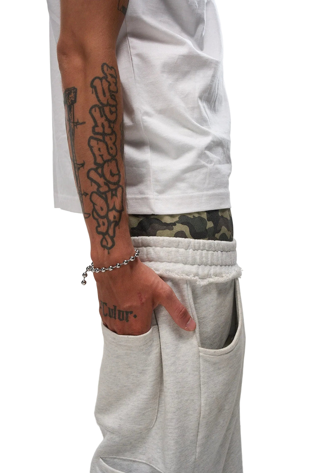 OVERSEAZ CAMO DOUBLE WAISTBAND SHORTS