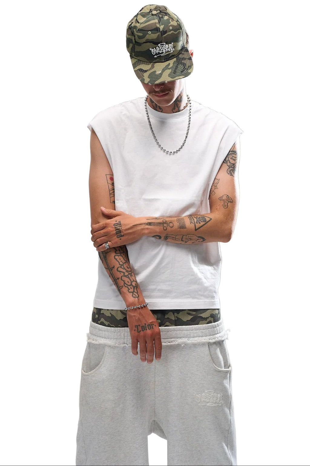 OVERSEAZ CAMO DOUBLE WAISTBAND SHORTS