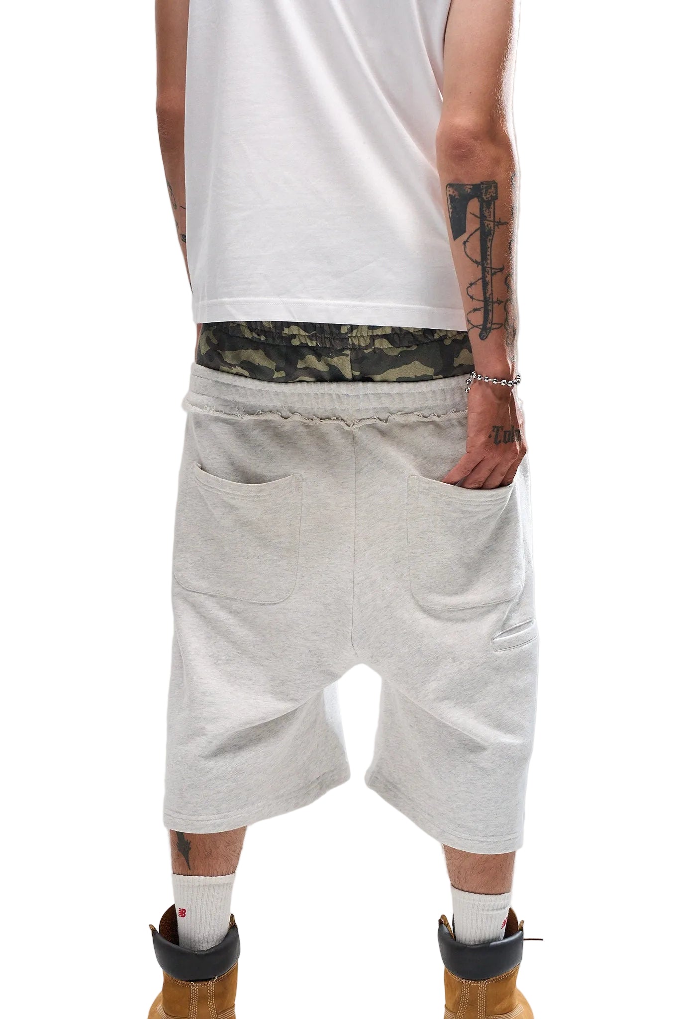 OVERSEAZ CAMO DOUBLE WAISTBAND SHORTS